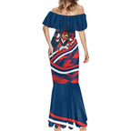 Roosters Rugby Mascot Mermaid Dress Fierce Athlete Graphic in Sports Style