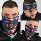 Roosters Rugby Mascot Neck Gaiter Fierce Athlete Graphic in Sports Style