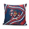 Roosters Rugby Mascot Pillow Cover Fierce Athlete Graphic in Sports Style