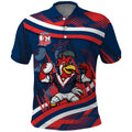 Roosters Rugby Mascot Polo Shirt Fierce Athlete Graphic in Sports Style