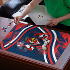 Roosters Rugby Mascot Puzzle Fierce Athlete Graphic in Sports Style