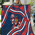 Roosters Rugby Mascot Quilt Fierce Athlete Graphic in Sports Style