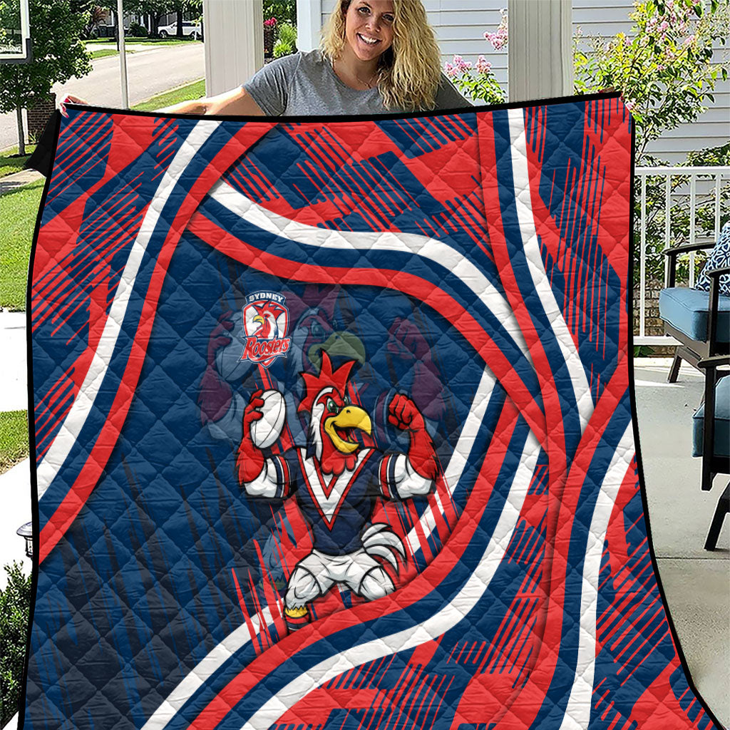 Roosters Rugby Mascot Quilt Fierce Athlete Graphic in Sports Style