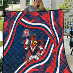 Roosters Rugby Mascot Quilt Fierce Athlete Graphic in Sports Style