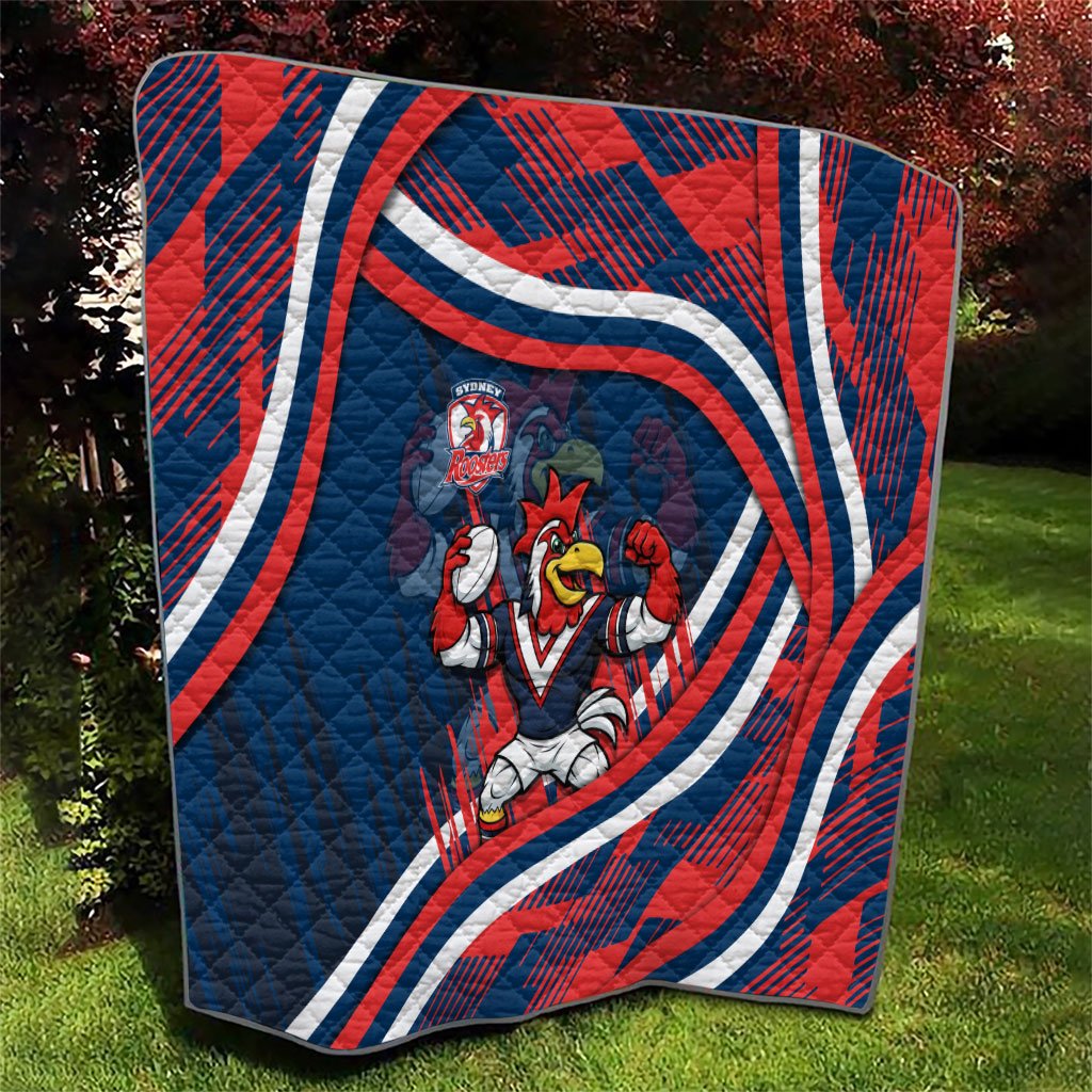Roosters Rugby Mascot Quilt Fierce Athlete Graphic in Sports Style