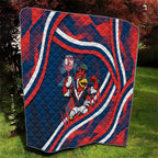 Roosters Rugby Mascot Quilt Fierce Athlete Graphic in Sports Style