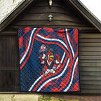 Roosters Rugby Mascot Quilt Fierce Athlete Graphic in Sports Style