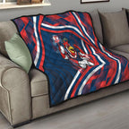 Roosters Rugby Mascot Quilt Fierce Athlete Graphic in Sports Style