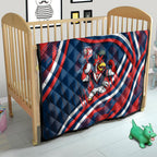 Roosters Rugby Mascot Quilt Fierce Athlete Graphic in Sports Style