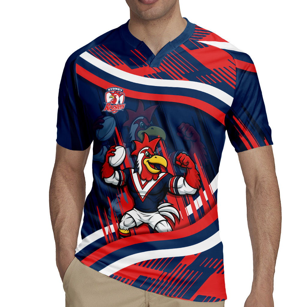 Roosters Rugby Mascot Rugby Jersey Fierce Athlete Graphic in Sports Style