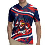 Roosters Rugby Mascot Rugby Jersey Fierce Athlete Graphic in Sports Style