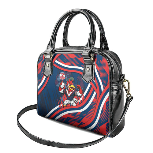 Roosters Rugby Mascot Shoulder Handbag Fierce Athlete Graphic in Sports Style
