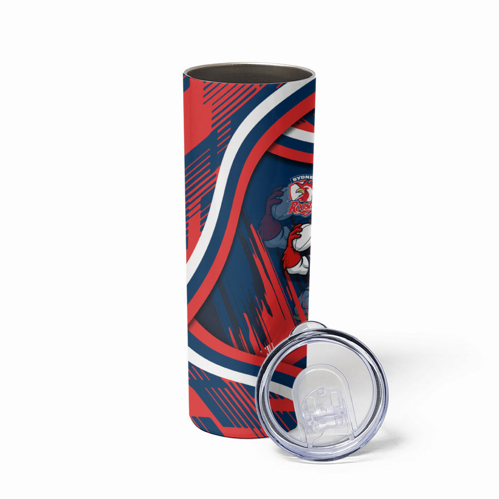 Roosters Rugby Mascot Skinny Tumbler Fierce Athlete Graphic in Sports Style