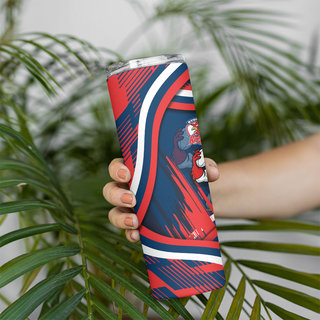 Roosters Rugby Mascot Skinny Tumbler Fierce Athlete Graphic in Sports Style