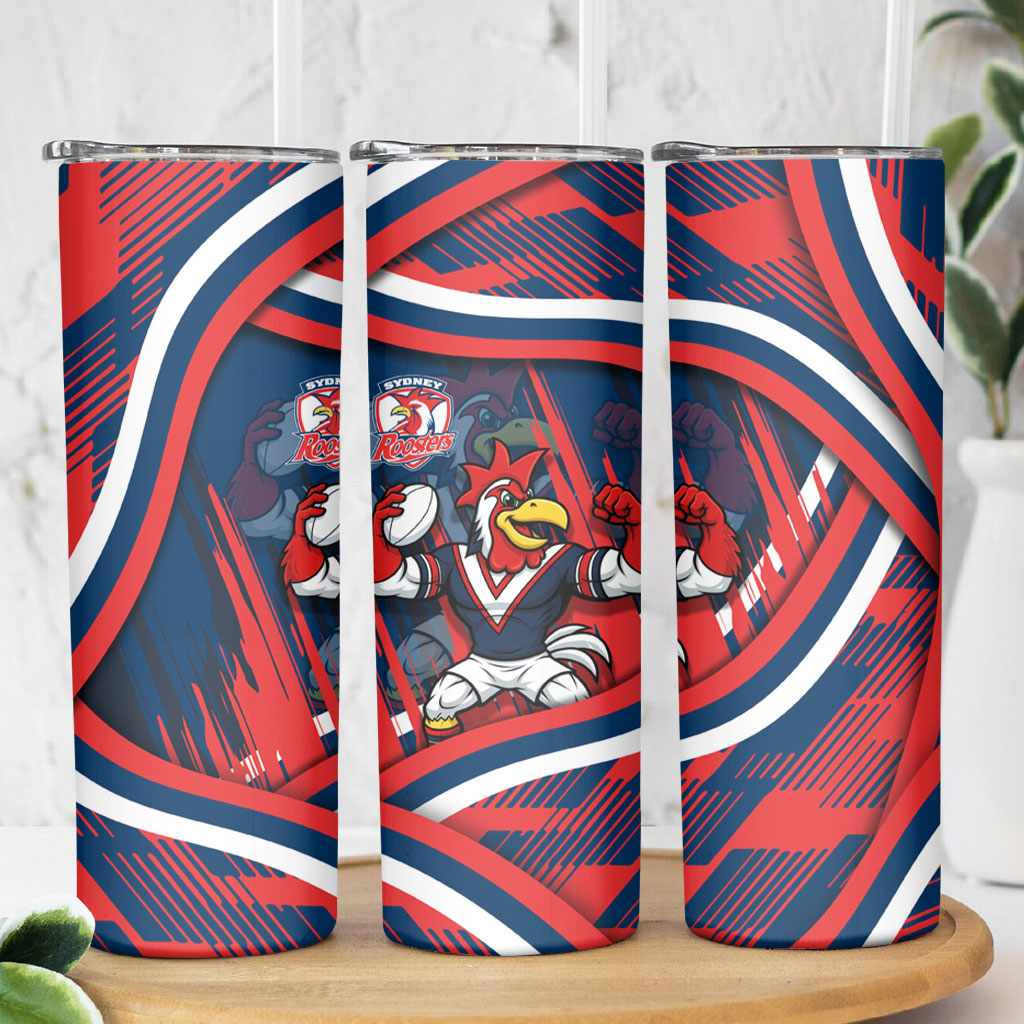 Roosters Rugby Mascot Skinny Tumbler Fierce Athlete Graphic in Sports Style