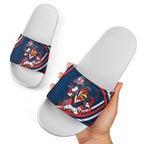Roosters Rugby Mascot Slide Sandals Fierce Athlete Graphic in Sports Style