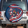 Roosters Rugby Mascot Spare Tire Cover Fierce Athlete Graphic in Sports Style