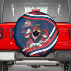 Roosters Rugby Mascot Spare Tire Cover Fierce Athlete Graphic in Sports Style