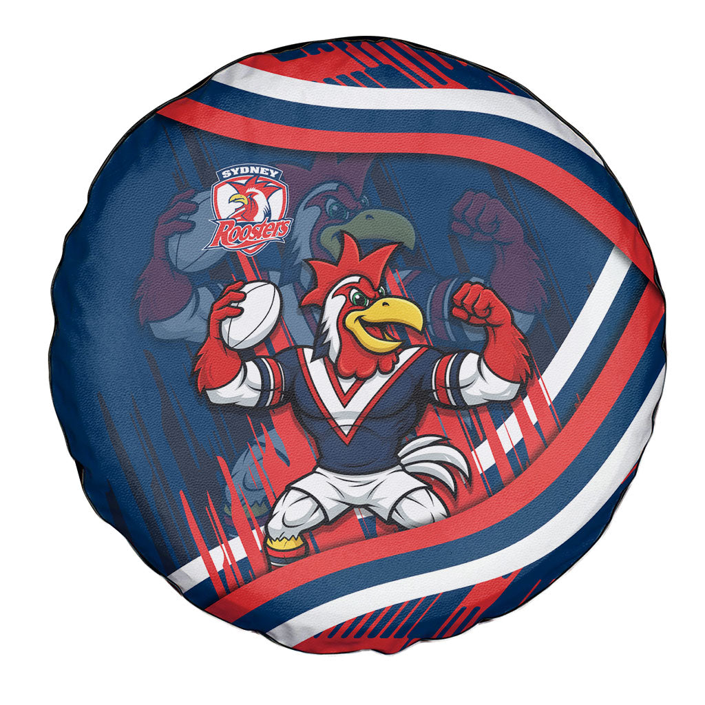 Roosters Rugby Mascot Spare Tire Cover Fierce Athlete Graphic in Sports Style