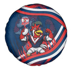 Roosters Rugby Mascot Spare Tire Cover Fierce Athlete Graphic in Sports Style
