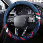 Roosters Rugby Mascot Steering Wheel Cover Fierce Athlete Graphic in Sports Style