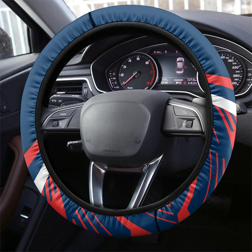 Roosters Rugby Mascot Steering Wheel Cover Fierce Athlete Graphic in Sports Style