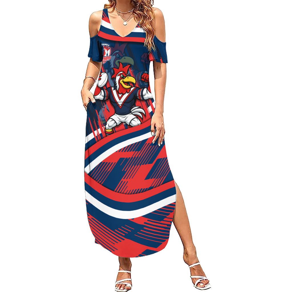 Roosters Rugby Mascot Summer Maxi Dress Fierce Athlete Graphic in Sports Style
