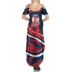 Roosters Rugby Mascot Summer Maxi Dress Fierce Athlete Graphic in Sports Style