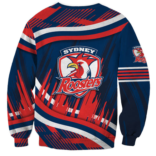 Roosters Rugby Mascot Sweatshirt Fierce Athlete Graphic in Sports Style