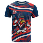 Roosters Rugby Mascot T Shirt Fierce Athlete Graphic in Sports Style