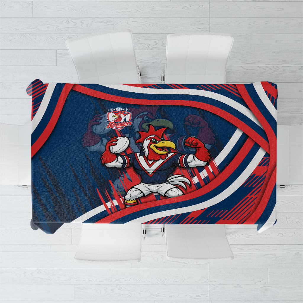 Roosters Rugby Mascot Tablecloth Fierce Athlete Graphic in Sports Style