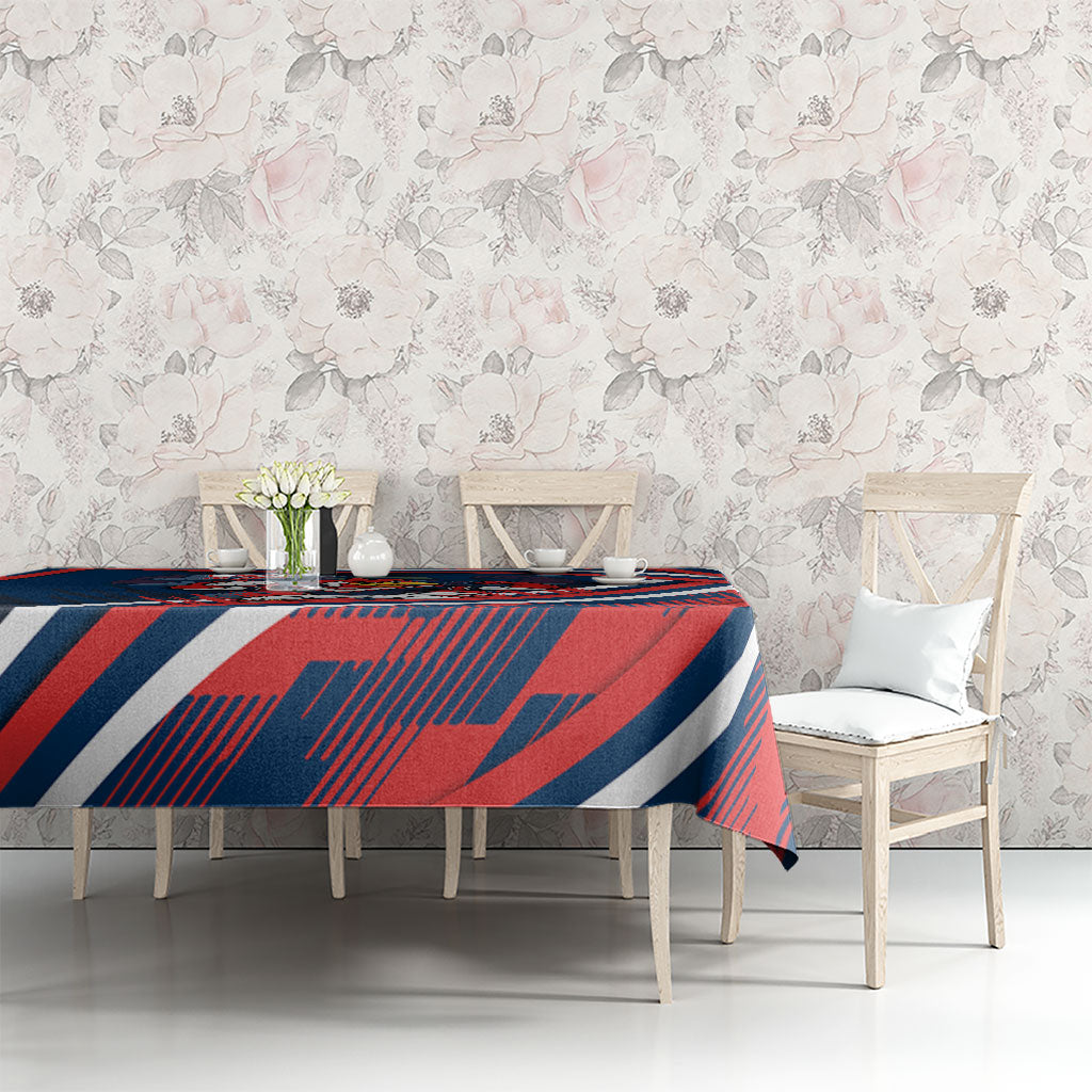 Roosters Rugby Mascot Tablecloth Fierce Athlete Graphic in Sports Style