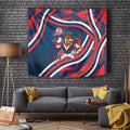 Roosters Rugby Mascot Tapestry Fierce Athlete Graphic in Sports Style
