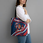 Roosters Rugby Mascot Tote Bag Fierce Athlete Graphic in Sports Style