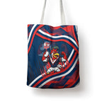 Roosters Rugby Mascot Tote Bag Fierce Athlete Graphic in Sports Style