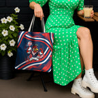 Roosters Rugby Mascot Tote Bag Fierce Athlete Graphic in Sports Style