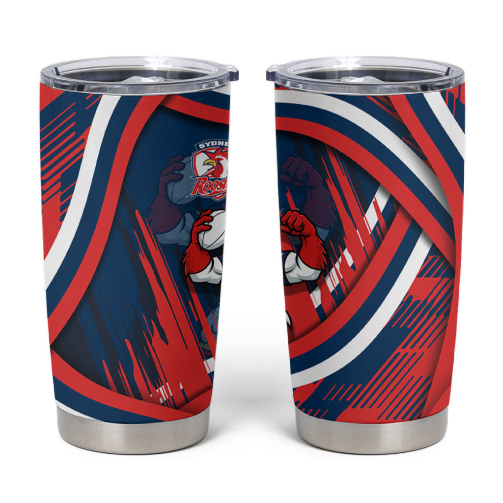 Roosters Rugby Mascot Tumbler Cup Fierce Athlete Graphic in Sports Style