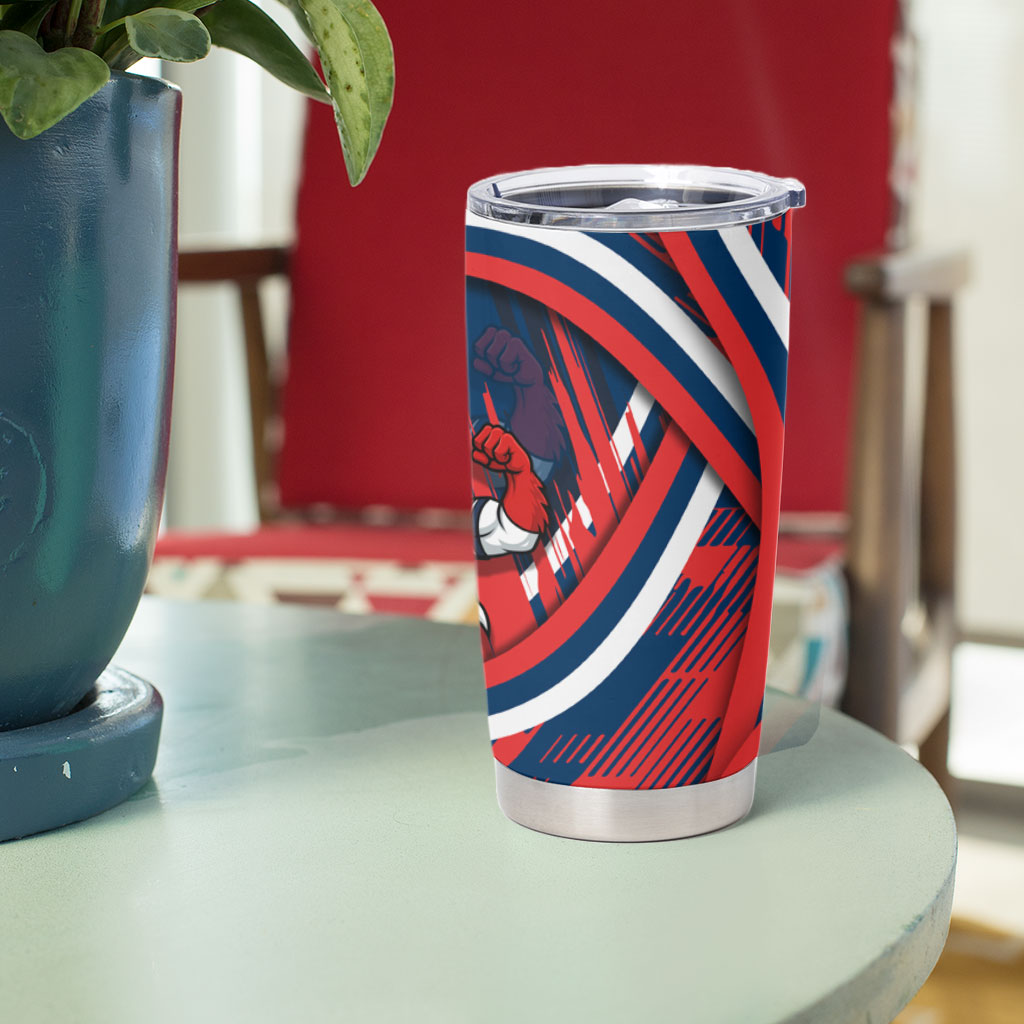 Roosters Rugby Mascot Tumbler Cup Fierce Athlete Graphic in Sports Style