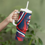 Roosters Rugby Mascot Tumbler With Handle Fierce Athlete Graphic in Sports Style