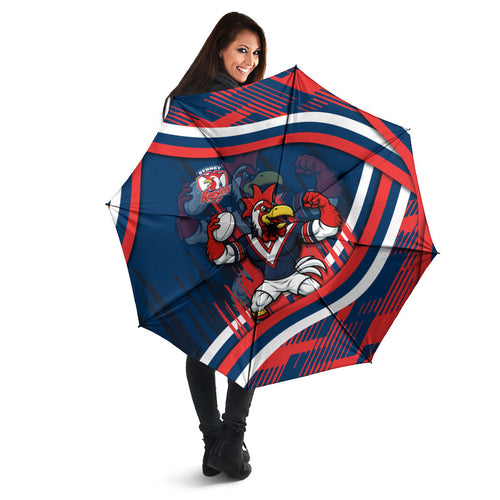 Roosters Rugby Mascot Umbrella Fierce Athlete Graphic in Sports Style