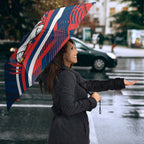 Roosters Rugby Mascot Umbrella Fierce Athlete Graphic in Sports Style