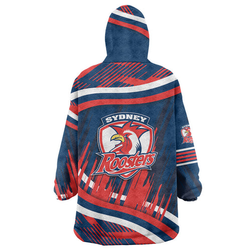 Roosters Rugby Mascot Wearable Blanket Hoodie Fierce Athlete Graphic in Sports Style