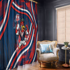 Roosters Rugby Mascot Window Curtain Fierce Athlete Graphic in Sports Style