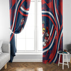 Roosters Rugby Mascot Window Curtain Fierce Athlete Graphic in Sports Style