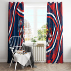 Roosters Rugby Mascot Window Curtain Fierce Athlete Graphic in Sports Style