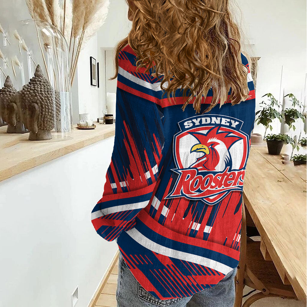 Roosters Rugby Mascot Women Casual Shirt Fierce Athlete Graphic in Sports Style