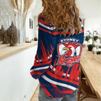 Roosters Rugby Mascot Women Casual Shirt Fierce Athlete Graphic in Sports Style