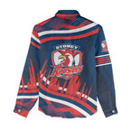 Roosters Rugby Mascot Women Casual Shirt Fierce Athlete Graphic in Sports Style