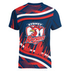 Roosters Rugby Mascot Women V-Neck T-Shirt Fierce Athlete Graphic in Sports Style