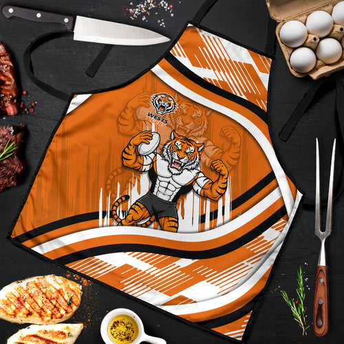 Wests Tigers Rugby Mascot Apron Fierce Athlete Graphic in Sports Style